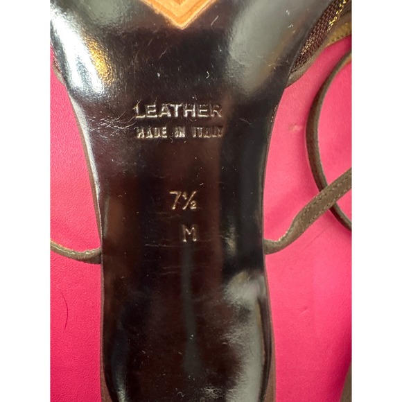 Vintage Yves Saint Laurent YSL Womens Mesh Ankle Strap Heels Size 7.5 Dressy - Picture 9 of 9